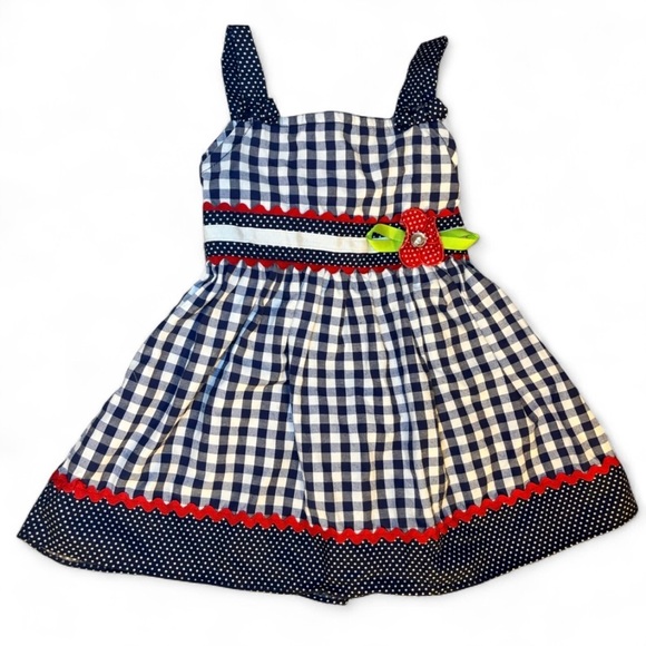 Samara 18 Months Navy & White Plaid Dress - Picture 1 of 5